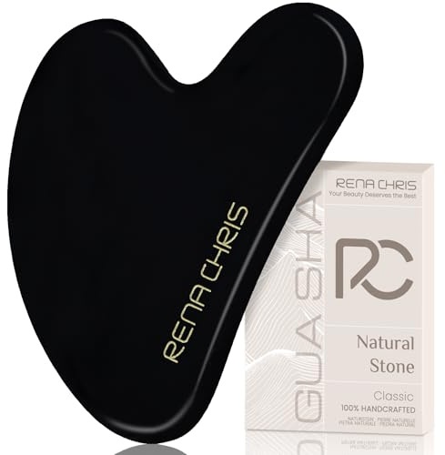 Rena Chris gua Visage, Pierre Gua Sha en Obsidienne Naturelle, Sculpture de la Ligne de la Mâchoire et Réduction des Poches