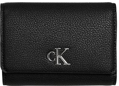 Calvin Klein Damen Geldbeutel Minimal Monogram Meddium Trifold Klein, Schwarz (Black), Einheitsgröße