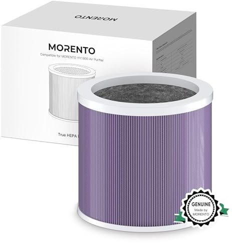 MORENTO HY1800 Genuine Air Purifier Replacement Filter, Ture HEPA Filter for HY1800 Air Purifier, Efficiency Activated Carbon, 1 Pack, Smoke Version