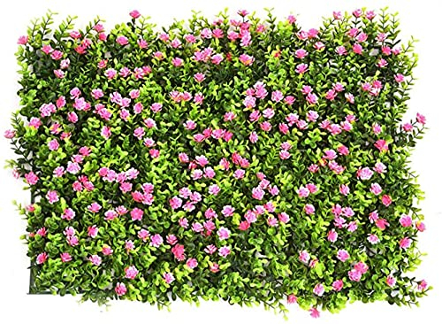 valla de ocultacion jardin Pantalla De Valla De Plástico De Hiedra Artificial Con Flor |Panel De Esgrima De Planta De Césped Falso De Hoja De Hiedra Artificial For Decoración De Fondo De Pared, 60 × 4