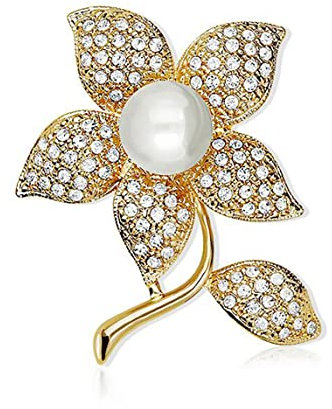 MAYIYAHO Schmuck Funkelnde Kristalle Gold Farbe Legierung Erstaunliche Blume Frauen Hochzeit Brautstrauß Brosche Elegante Dame Schal Pin