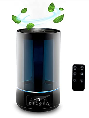 Jung GRUNDIG Luftbefeuchter 4,3 L mit Fernbedienung & Timer schwarz, Aroma Diffuser, Raumbefeuchter, Raumluftbefeuchter, Diffusor mit Nachtlicht, für alle Räume