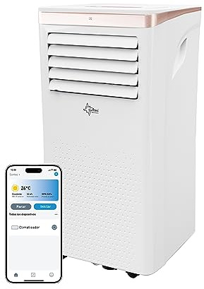 SUNTEC Mobiles Klimagerät Coolfixx 9000 BTU Design rosé App – Klimaanlage mobil und leise mit Smart App Steuerung – Entfeuchter für Räume bis 34 qm – Mobile Kühlung für zuhause – 9.000 BTU