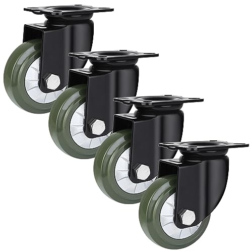 Schwerlast Transportrollen 4er SET 75mm 100mm 125mm 150mm, Leise Vollgummi Bockrolle, 360 Grad Drehbar Lenkrolle Mit Bremse, Ersatz Rollen Für Trolleys Möbel Werkbank DIY Equipement ( Color : Swivel ,