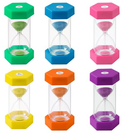 Minuteur sablier 6 Couleurs, Sablier Colore kit, Sablier pour Enfant, Apprentissage, Jeu, sablier de chronométrage, 1/3/5/10/15/30 Minutes.