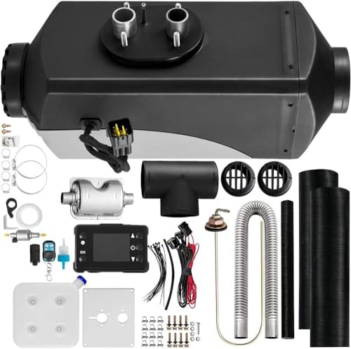 HACLEN 8kW Calentador De Aire Diesel Silenciador CalefaccióN Estacionaria Control Remoto De 24 V Calentador De Estacionamiento con Interruptor LCD para Automóviles Camiones Casas-8KW-24V