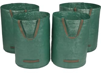 Julido 4er Set Gartensäcke – 272L Wiederverwendbare Laubsäcke mit Griffen – Robuste Gartenabfallsäcke für Laub, Gras und Gartenabfälle