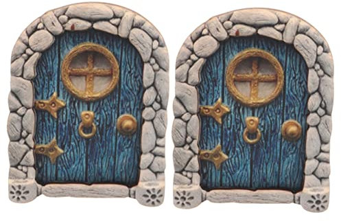 Happyyami 2St Feengartentor Outdoor-Möbel hölzerne Fee Puppenhausmöbel Garten feentür Ornament Baumfeentür Garten Baum Miniatur schmücken Kunsthandwerk Dekorationen Gartenbaum