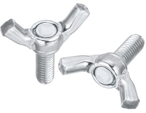 sourcing map 5pcs M5x12mm Wing Butterfly Screws Bolts, Wing Bolt Thumb Hand Screws, Carbon Steel Butterfly Screws