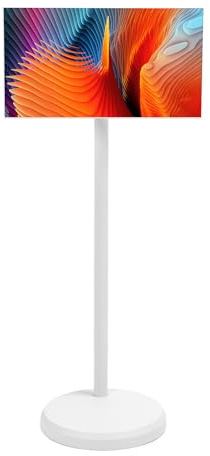 21,5 Pulgadas TV Móvil de Pantalla Táctil, 2.4G 5.8G 1080P Bluetooth TV Portátil sobre Ruedas TV Giratoria Completa para Ver la Televisión/Streaming de Vídeo/Transmisión (Enchufe