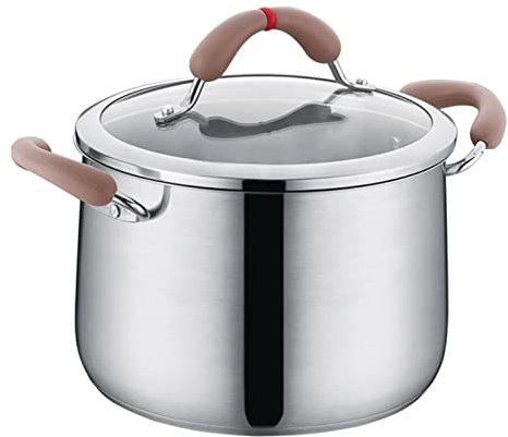 Olla Gruesa de Acero Inoxidable: Olla de cocción Lenta doméstica Multifuncional, Olla con Mango Anti-escaldaduras, Olla Grande para Cocina, Compatible con Todas Las cocinas