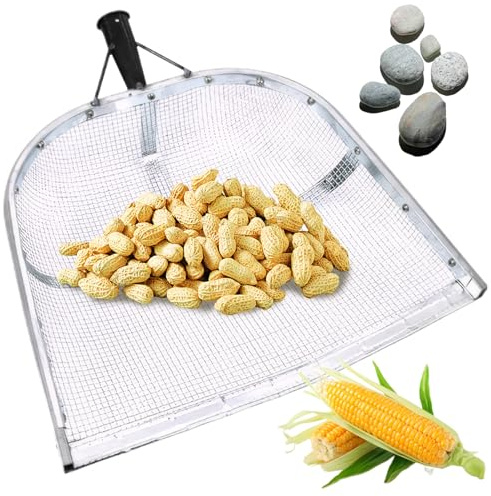 Siebschaufel, 45,7 x 35,6 cm, Kohlenstoffstahl, 6 mm Maschenweite, Getreideschaufel für Mais und Erdnüsse, robustes, geschweißtes Sieb, langlebig, leicht zu reinigendes Sieb für die Landwirtschaft, Si