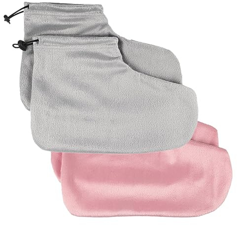 Wärmeisolierende aus Paar Fußabdeckung Baumwolle 2 für Schönheitssalon | Wärmespeichernd, Pflegeleicht, Langlebig, Rosa, als Fußriemen im Salon, Praktische 2 Stück-packung