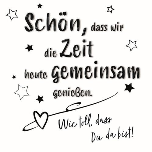 20 Servietten Sprüche Zeit gemeinsam genießen als Tischdeko. Papierservietten mit Motiv Spruch Familie Freunde Geburtstag Feier Fest Weihnachten Erwachsene. Auch für Serviettentechnik 33x33cm