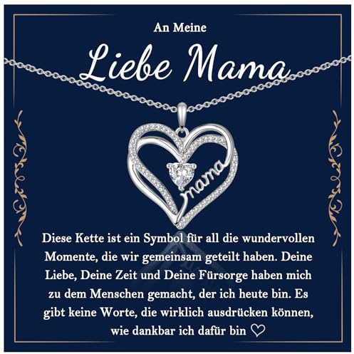 EYQV Geschenk für Frauen, Kette mit Gravur für Mama Oma Tochter Tante Ehefrau, Geschenke zum Geburtstag Muttertag Weihnachten Valentinstag Jahrestag Kommunion Abschluss