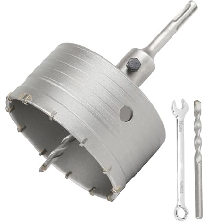 SUQIN Concrete Hole Saw Ø110mm Concrete Core Drill Bit With 110mm SDS Plus Adapter And Center Drill 8x110mm,Wall Hole Cutter For Brick Concrete Walls Air Conditioning Openings.