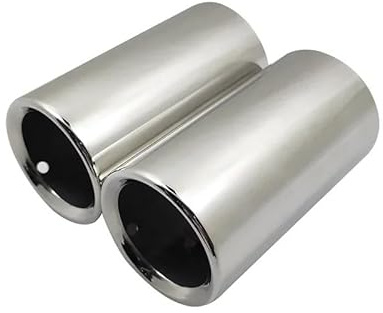 Auspuffblende,Endrohr Auspuffblende Auspuffspitzen 1.4T Passend für BMW F30 E90 Edelstahl Auspuff Schalldämpfer Spitze Düse(Flat silver)