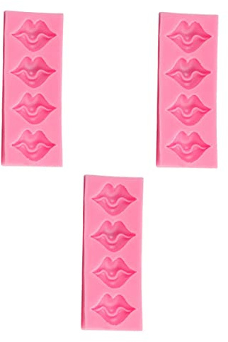 OSALADI Molde De Labios De Silicona 3 Piezas para Pasteles Rosas Molde para Dulces Fundido Reutilizable para Repostería Familiar San Valentín Manualidades