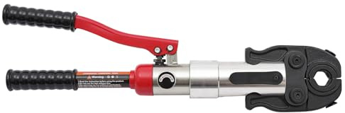 OZBME Press Crimping Tool Kit Hydraulic Copper Tube Fittings 1/2, 3/4, 2 Pex Pipe Crimper Pressing Pliers Stainless PEX Sleeves for Tee Fitting (Red)