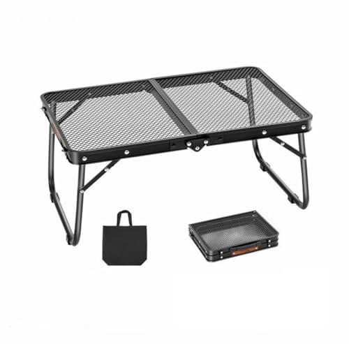 JSDQQG Mesa Auxiliar Barbacoa 2 Alturas Ajustables,Mesa Plegable Playa para Exteriores Campamento Barbacoa Playa,Mesa Plegable Camping con Mesa De Malla,A 60 * 40cm/23.6 * 15.7”