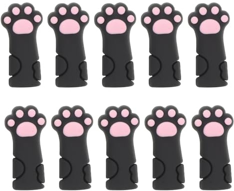 Healeved 10piezas Fundas Protectoras de Silicona para Alicates Protectores para Pinzas de Uñas Forma de Pata de Gato para Herramientas de Manicura y Pedicura