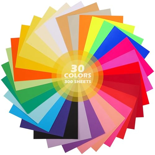 30 Farben Origami-Papier 300 Blatt A4 70g/m² Buntpapier 21,0 x 29,7 cm | Uncle Paul Doppelseitig Bedrucktes Bastelpapier für DIY Kunsthandwerk Schulprojekte Kinder und Erwachsene UAP200F