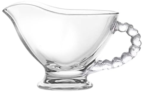 Glass Gravy Sauce Boat 120ml with Handle for Serving | Glass, Easy to Control Pour, Simple to Clean and Store, Kitchen Cupboard Use