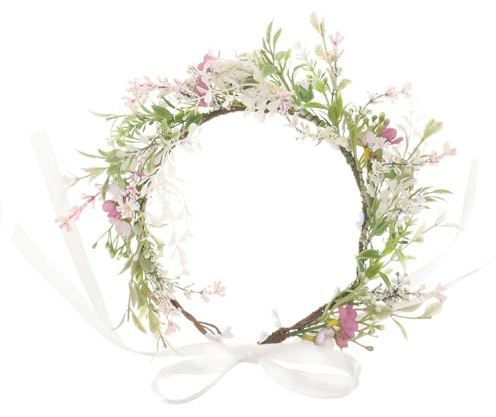 HOMOCONO Blumenkranz Haare Violett Haarschmuck für Hochzeiten mit Einfachem Stoffmaterial Komfortabel und Fester Sitz als Brautblumenkranz und Fotorequisit bei Hochzeitsfeiern