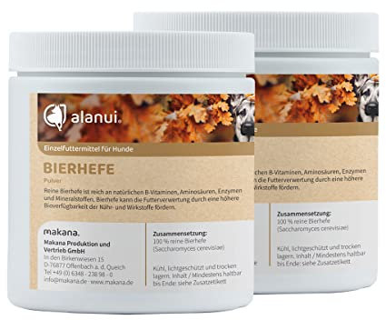 alanui Reine Bierhefe für Hunde, 2 x 250 g Dose