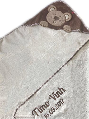 Asciugamano con cappuccio personalizzabile, dimensioni: 100 x 100 cm, morbidissimo, qualità eccellente