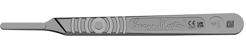 Swann-Morton - Griff mit einem abgestuften Skala, aus rostfreiem Edelstahl, Nr. 4, für Klingen Nr. 20, 21, 22, 23, 24, Verpackung mit 1 Stück.