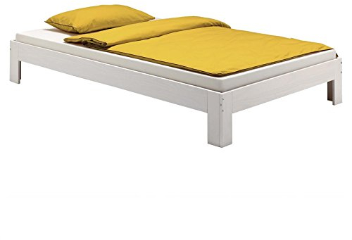 IDIMEX Futonbett Einzelbett Thomas 90 x 200 cm Kiefer massiv weiß lackiert