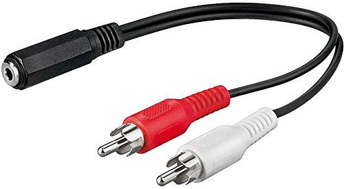 PremiumCord Klinke auf Cinch Y Kabel 0,2m, Klinkenbuchse 3,5mm auf 2x Cinch RCA Stecker, Jack zu RCA, Stereo Audio, Für Digitalkamera, TV, Handys, MP3, HiFi, Farbe schwarz