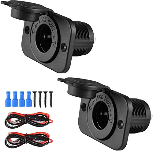 SYCEES 2 Stück Zigarettenanzünder, 12V-24V Steckdose Zigarettenanzünder,Gleichstrom-Feuerzeugsteckdose Steckdose für Auto, Motorrad, Marine, Wohnmobil,LKW, SUV,UTV usw (2 Stück)