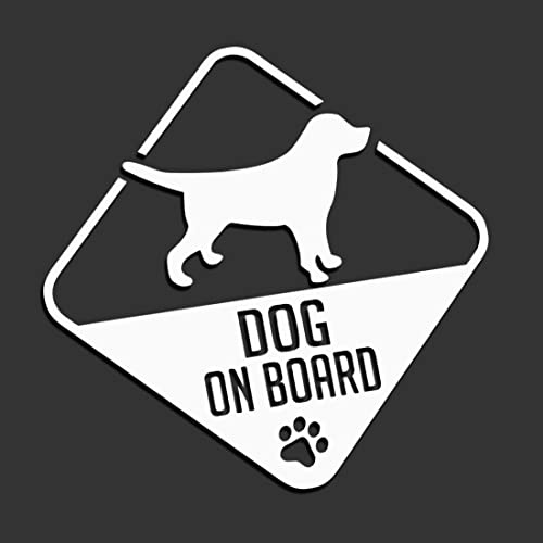 Decus Shop Dog on Board L 0232 (weiß) // Sticker OEM JDM Style Aufkleber