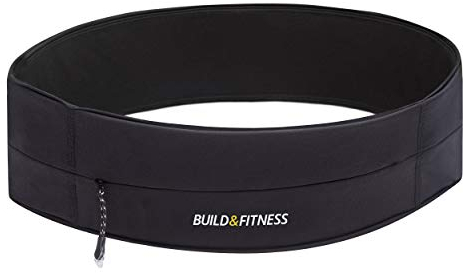 Build & Fitness Laufgürtel mit YKK Reißverschluss und Schlüsselclip - Passt für Alle Smartphones, Schlüssel, Karten - Bauchtasche Damen und Herren - Laufen, Joggen, Walken, Sport