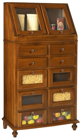 Mar.c.a. Design - Schrank mit 2 Türen und Hut aus Pappelholz, Farbe Nussbaum, für den Innenbereich, Kunst Povera Made in Italy - Maße 107 x 105 x 197 cm