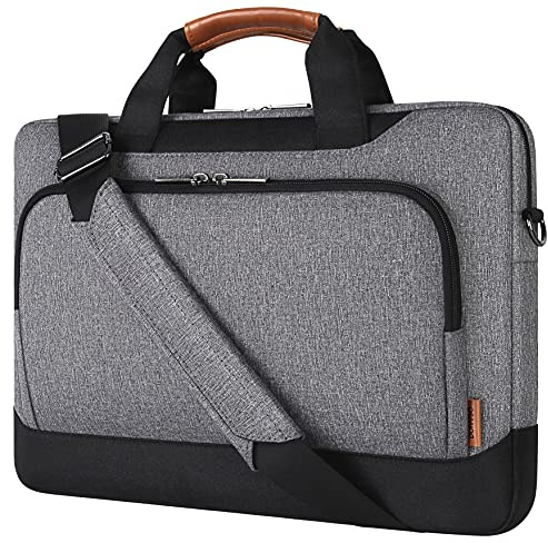 DOMISO Laptoptasche 17 Zoll, Wasserdichte Business Schultertasche mit Großer Kapazität, Kompatibel mit 17-17.3 Zoll Dell/Lenovo/Acer/HP/MSI/ASUS Laptops, Grau