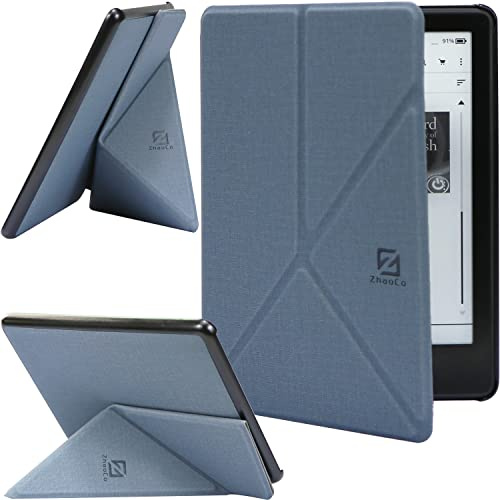 ZhaoCo Hülle für 6,8-Zoll Kindle Paperwhite (11. Generation-2021) und Kindle Paperwhite Signature Edition E-Reader, PU-Lederhülle, Vertikale und Horizontale Anzeige - Blau