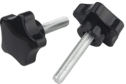 MOOPW M10 x 20mm 4 Stk Stern Rändelschrauben Kohlenstoffstahl Knopf Handhaben Klemmung Schrauben Plastik Griff Maschine Klemmgriff