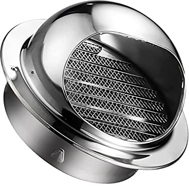 Wall Air Soffit Vents, 304 Stainless Steel Round Wall Vent Outlet Cover, Diameter 80mm 125mm 200mm, Exhaust Grille With Screen Mesh, Vent Hood For Apartment, Villa, Flats, House ( Color : Silver , Siz