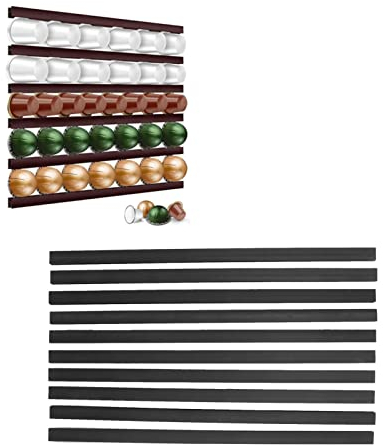 Tnfeeon Soporte para Cápsulas de Café, Organizador Adhesivo para Mostrador, 54-72 Cápsulas, Compatible con Nespresso, Negro