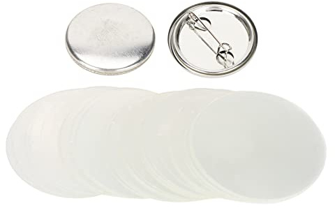 Buttonrohlinge 32mm, 100 Stück Blanko Round Safety Badge Emblem Medal Teile für Kunsthandwerk und Geschenke