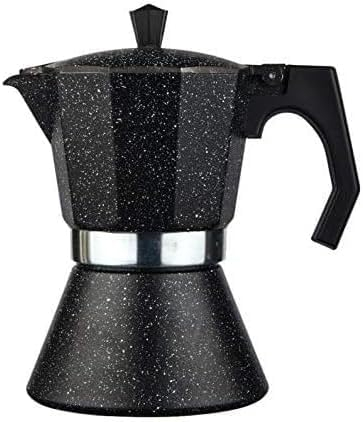 Luckyberg Esspressokocher, Moka, Express| Espressomaschine, von 6 bis 12 Tassen, Camping Kaffeekocher mit Dichtung; Espressokanne/Mokkakanne. (6 Tassen)