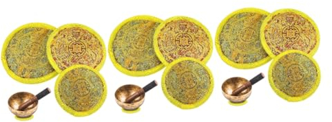 BESTonZON 9stücke Tibetische Klangschalenmatten Mit Stickmustern Meditationskissen Für Klangschalen Zubehör Für Buddhistische Rituale Und Entspannung