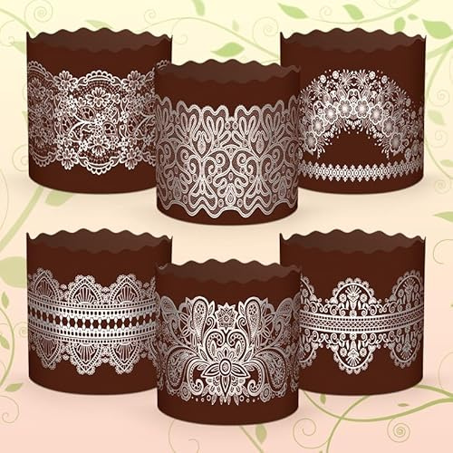 6pcs Baking Paper Molds for Easter Bread Cakes Panettone Paska Merezhyvo (90x85 mm)