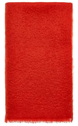 Bronte by Moon hochwertige Wolldecke - Kuscheldecke - Wohndecke aus Mohair, Design Flame Rot, hergestellt in Großbritannien. 190x135cm