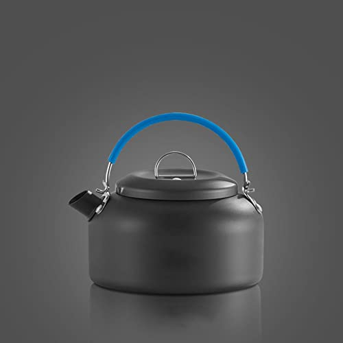 XaEjNzwDT Théière en Fonte Bouilloire sifflante Bouilloire de Camping de 0,8/1,1/1,4 litres, Bouilloire d'extérieur, cafetière en Alliage d'aluminium pour Le Camping.(Color:0.8L)