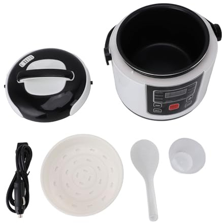 Mini Cuiseur à Riz pour Voiture, 24 V 200 W 2 L, Cuiseur à Riz Portable de Voyage avec Isolation Imperméable, ABS PP en Alliage D'aluminium, Camions et Grands Véhicules
