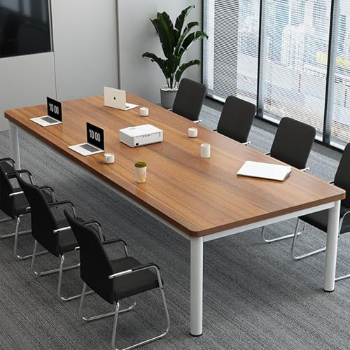 Kleiner Konferenztisch für 4 Personen, Meeting-Schreibtisch aus Holz mit stabilem Metallrahmen, ideal für kleine Räume und Schulungsseminare
